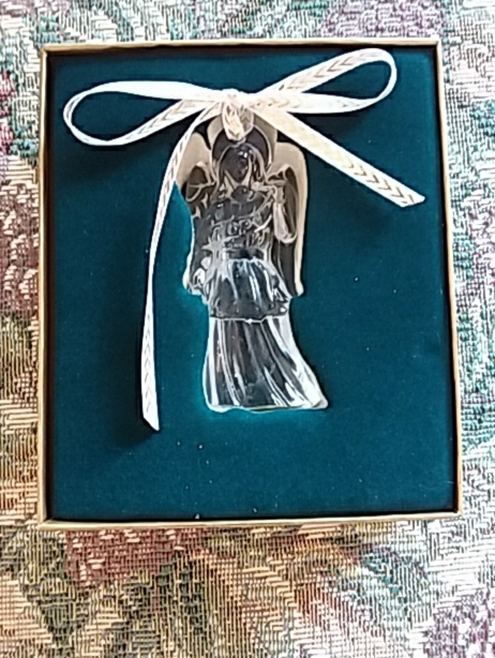 Waterford Crystal Millenium Angel Ornament White Ribbon